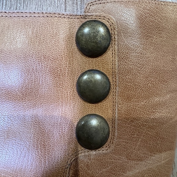 TOPSHOP SIZE 7.5 TAN LEATHER KNEE HIGH CUBAN HEEL BOOTS Made in Spain - Picture 11 of 11